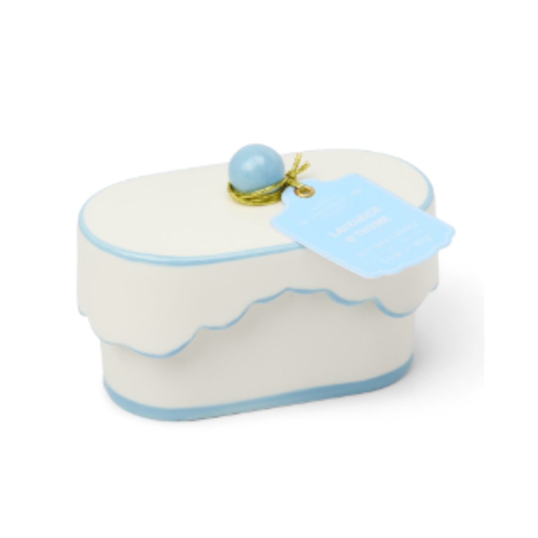 Light Blue Ceramic Dish Candle