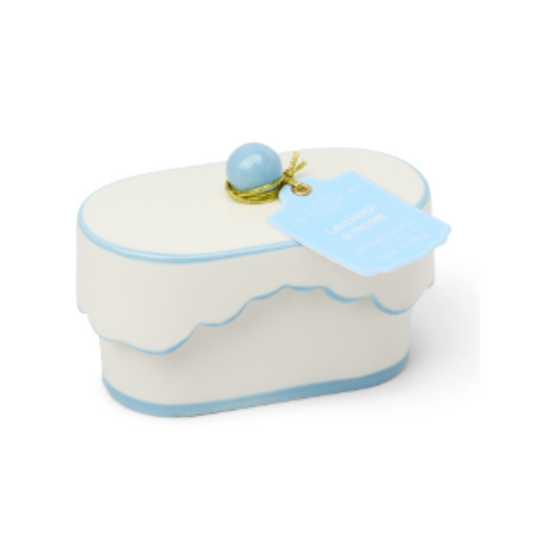 Light Blue Ceramic Dish Candle