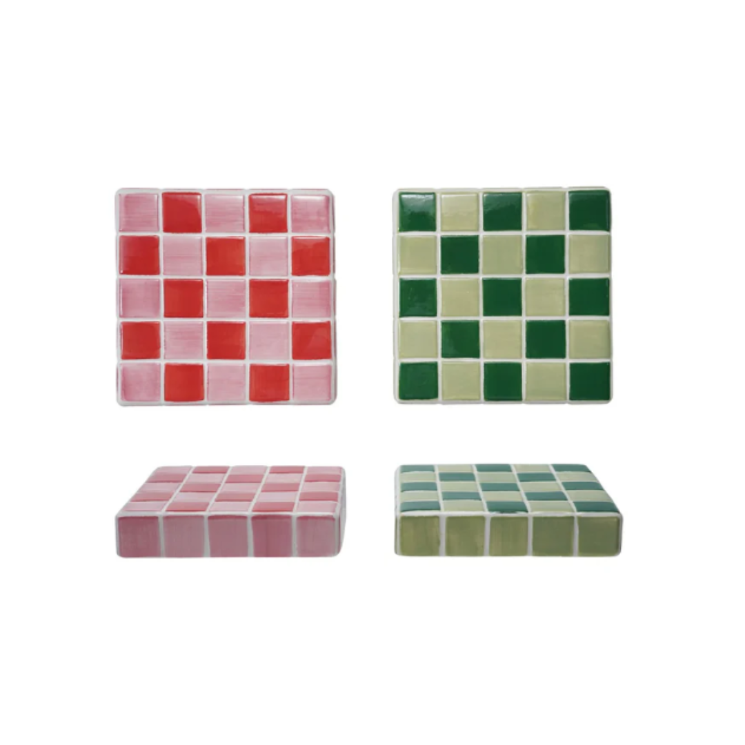 Checkered Stoneware Trivet