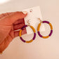 Purple & Gold Hoops