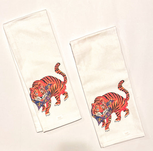 Tiger & Fleur De Lis Bandana Kitchen Towel