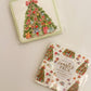 Square Christmas Tree Coaster with Red Bows