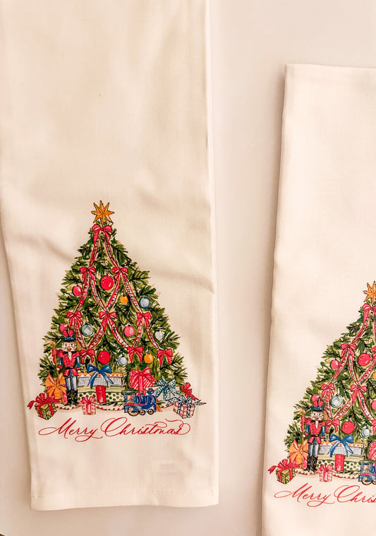 Christmas Tree with Gifts Tea Towel
