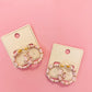 Light Pink & Gold Bamboo Hoops - Medium