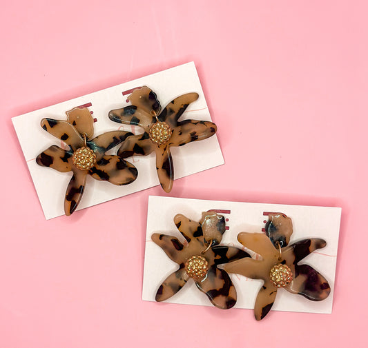 Flower Power Tortoise Earrings