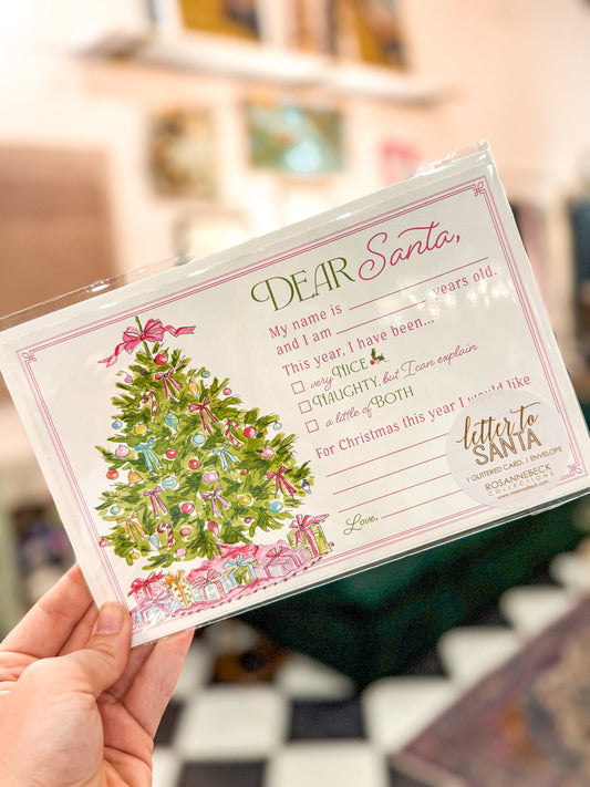 Pink Christmas Tree Santa Letter