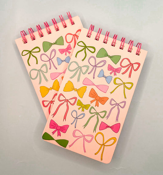 Colorful Bows Spiral Top Mini Notebook