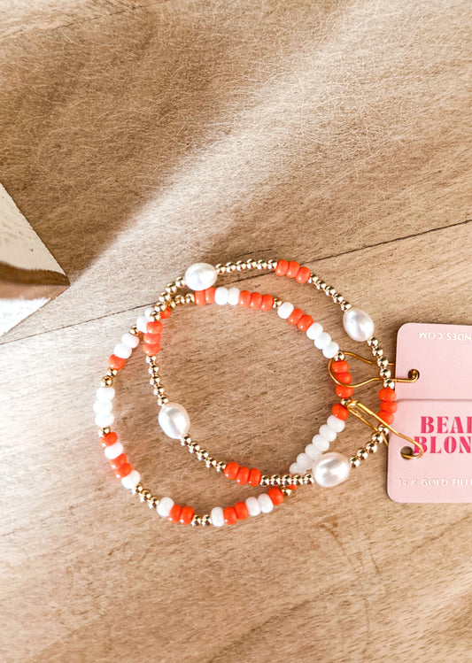 Orange & White Sprinkle Bracelet