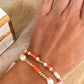 Orange & White Sprinkle Bracelet