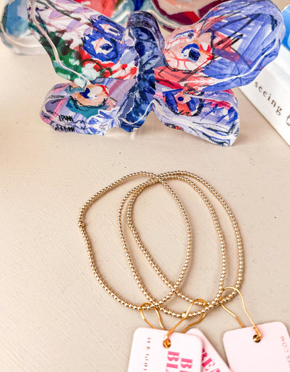 2mm Gold Beaded Bracelet