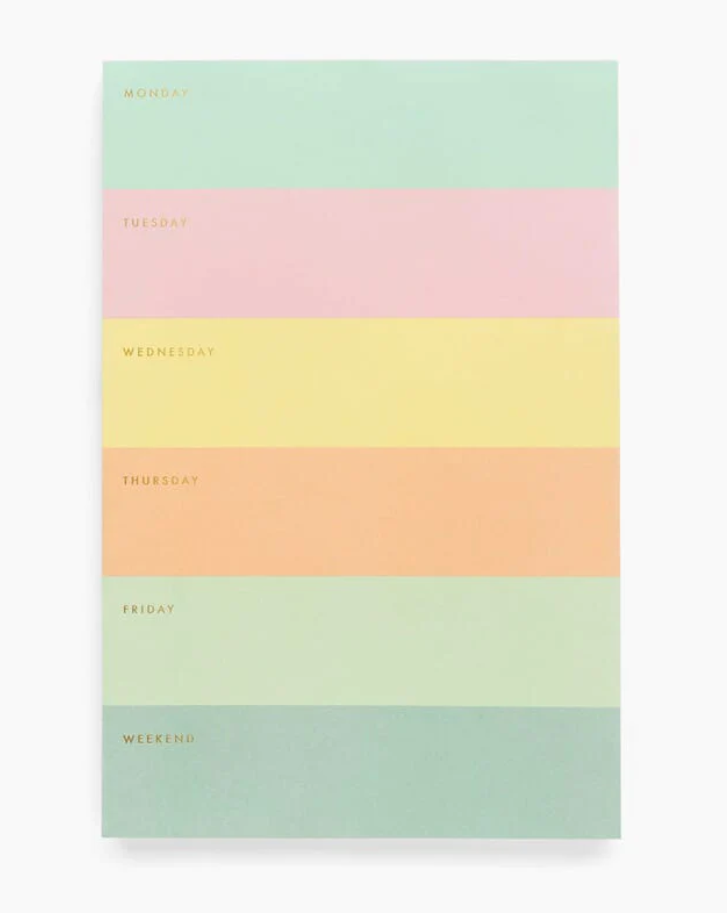 Color Block Weekly Memo Notepad