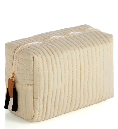 Ezra Large Cosmetic Pouch, Ivory