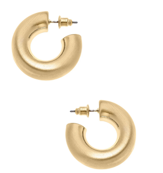 Coraline Hoop Earrings in Satin Gold