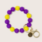 Game Day Hands-Free Keychain Wristlet - Purple + Yellow
