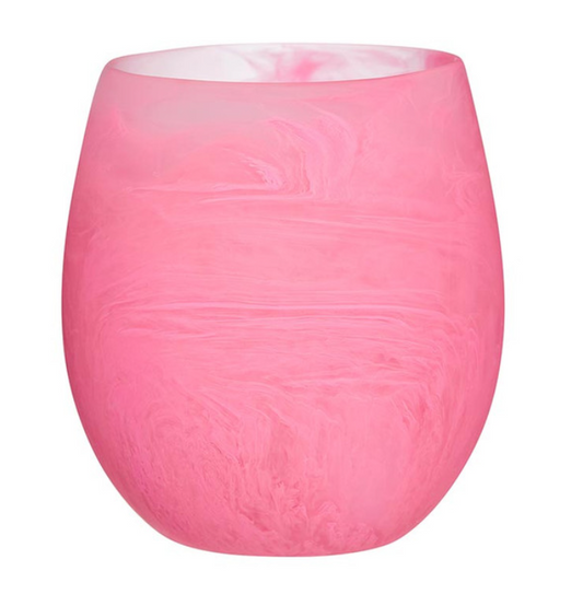 Hot Pink Stemless Resin Wine Glass