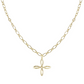 She's Classic Cross Drop Necklace in Gold