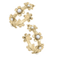 Mia Floral Hoop Earrings in Worn Gold
