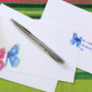 Butterfly Watercolor Flat Card w/ Envelope