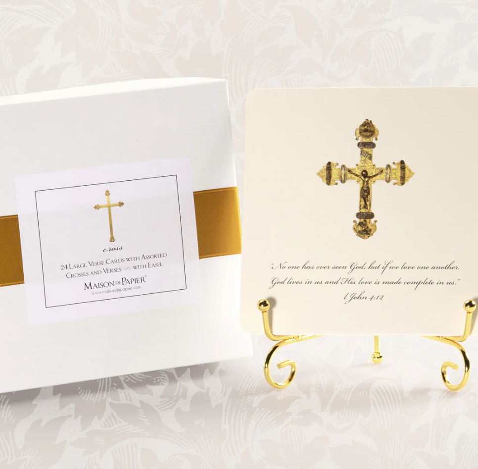 Cross Verses w/ Gold Easel