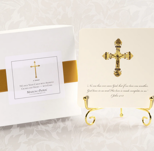 Cross Verses w/ Gold Easel