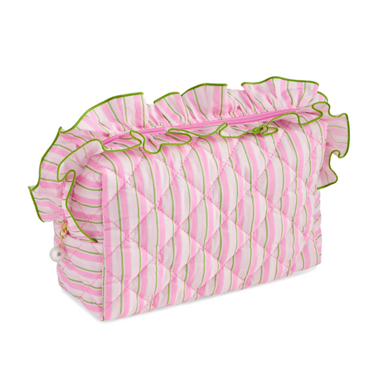 Pink & Green Fancy Large Zip Pouch
