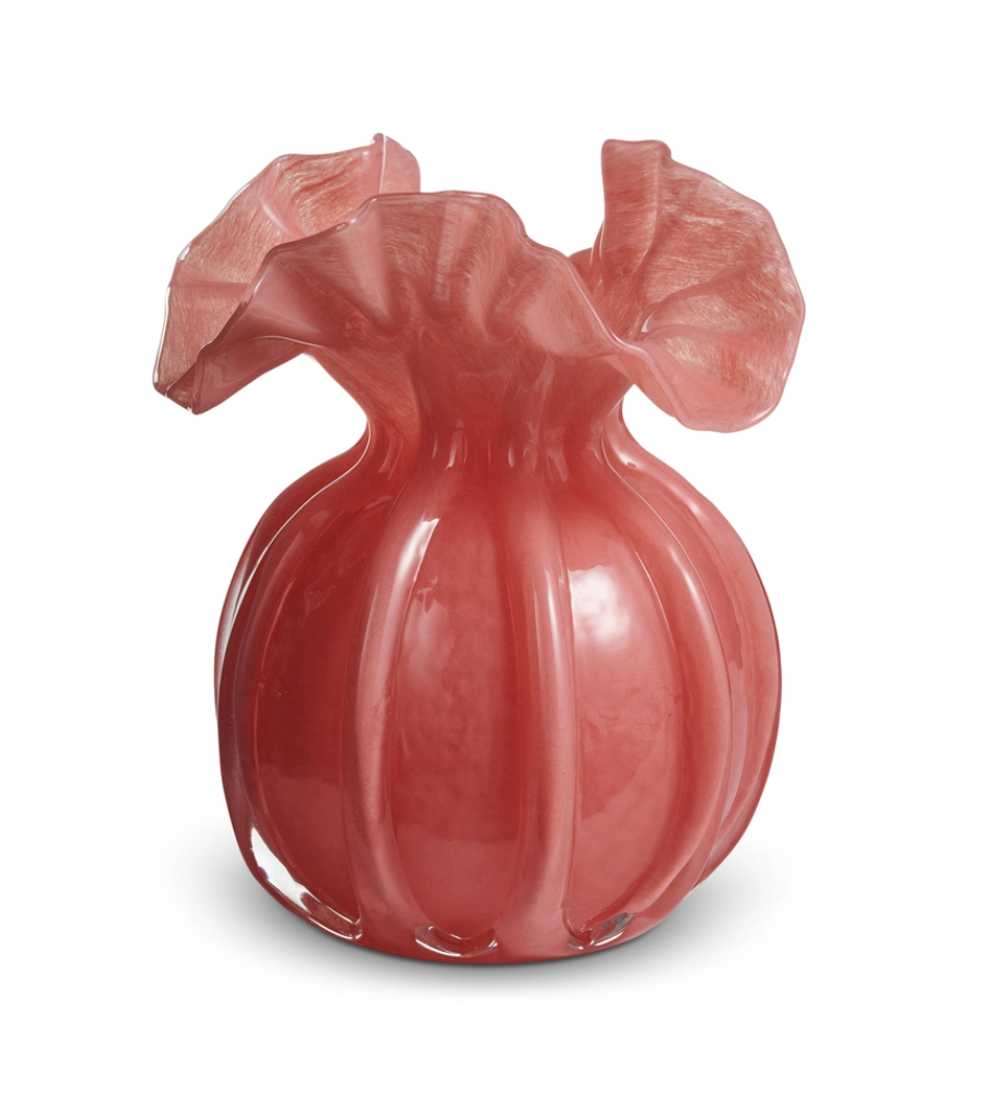 6.5" Pink Ruffle Vase