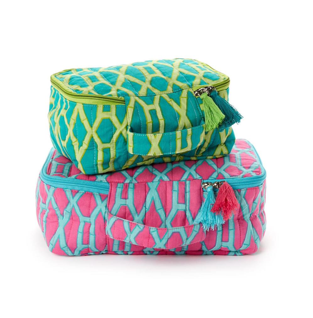 Preppy Bamboo Cotton Block Printed Packing Cubes