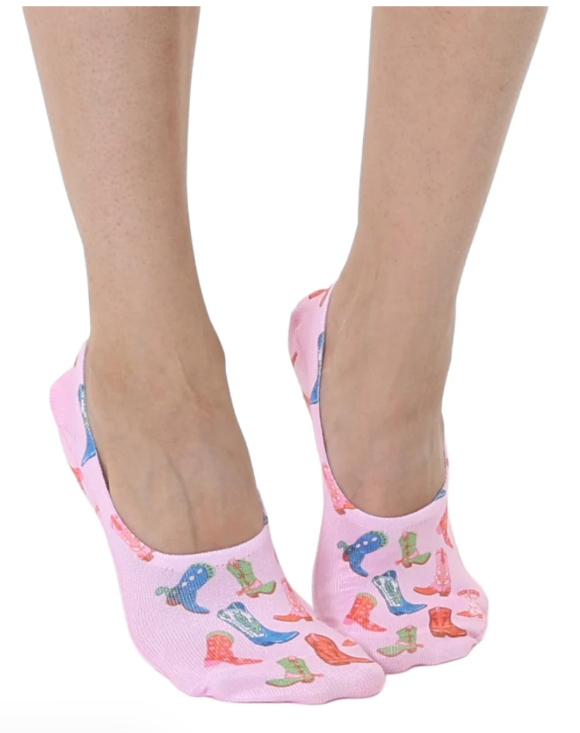 Colorful Cowboy Boot No Show Socks