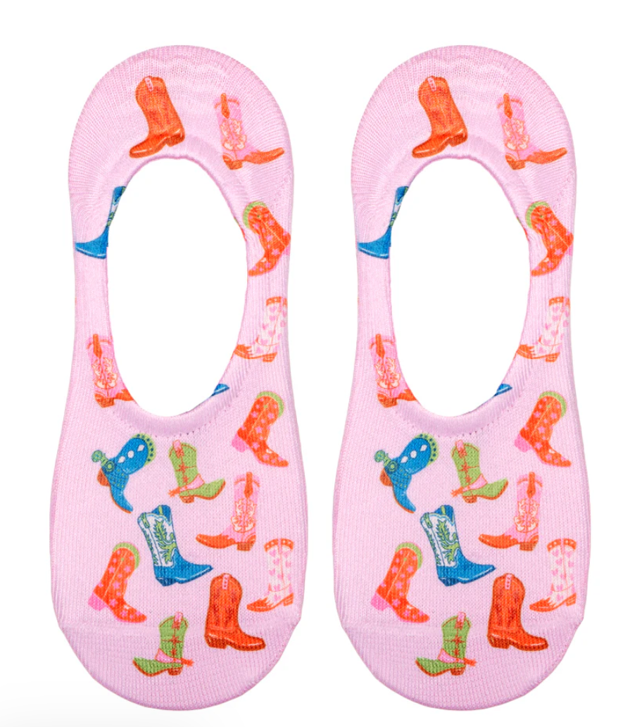 Colorful Cowboy Boot No Show Socks