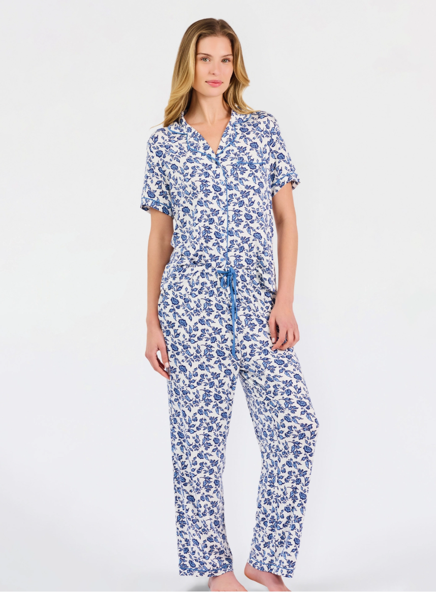 Ivy Script Navy Pajama Set