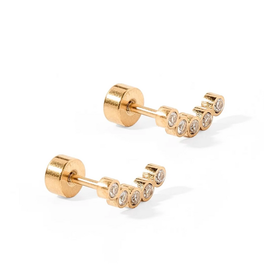 Abigail Sparkle Gold Stud Earrings