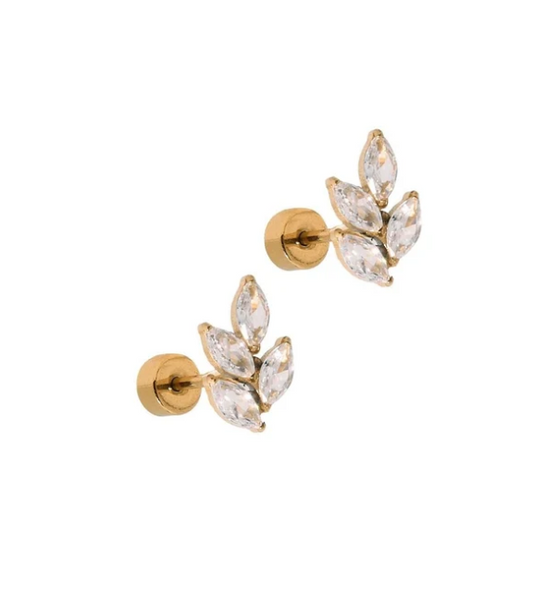 Laurel Gold Stud Earrings