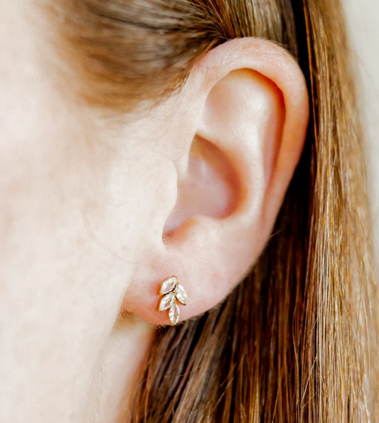 Laurel Gold Stud Earrings