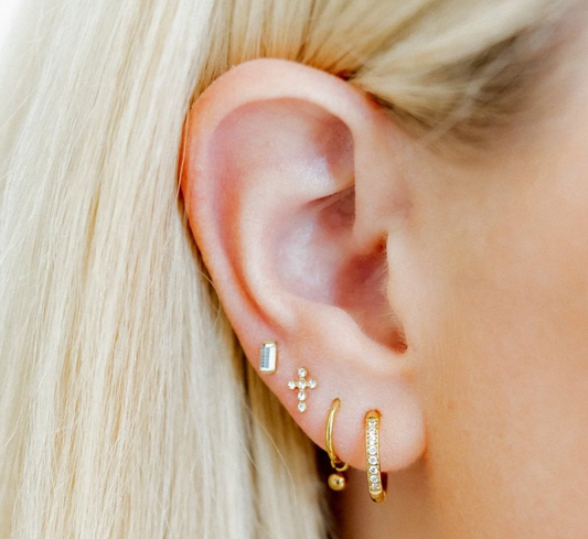 Micro Amber Stud Earrings