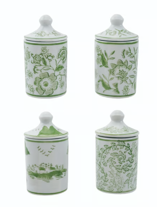Hand-Stamped Stoneware Spice Jar