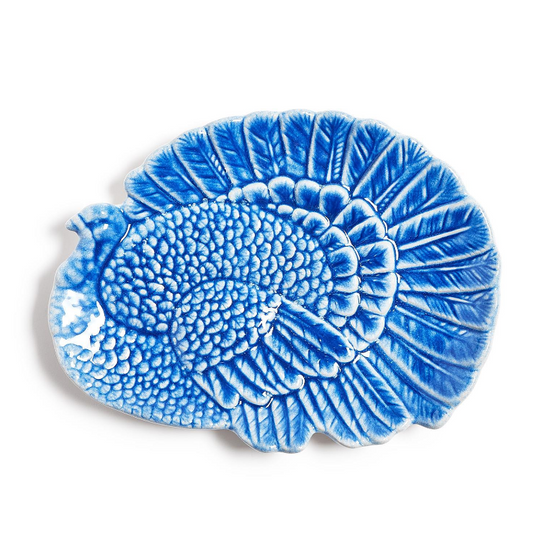 Blue Reactive Glaze Turkey Platter