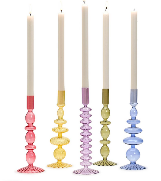 Colorful Glass Candleholders