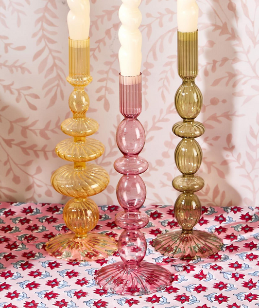 Colorful Glass Candleholders