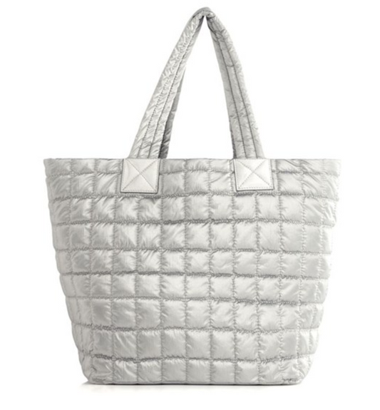 Logan Tote, Metallic Silver