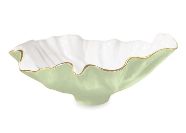 Bloom Medium Bowl - Pistachio and White