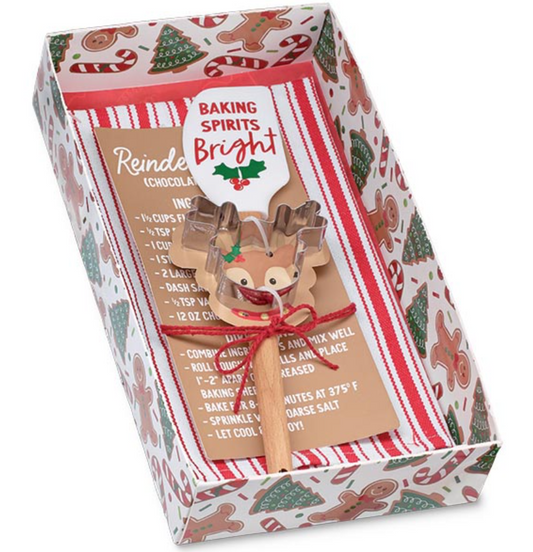 Reindeer Tea Towel Baking Set