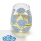 Hydrangea Stemless Wine Glass