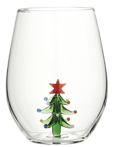 Glass Tree Figurine Wine Glass