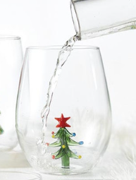 Glass Tree Figurine Wine Glass