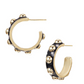 Enchanted Mini Beaded Hoop Earrings in Black/Gold