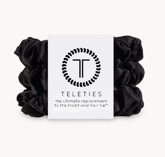 Jet Black Small Scrunchie Set of 3