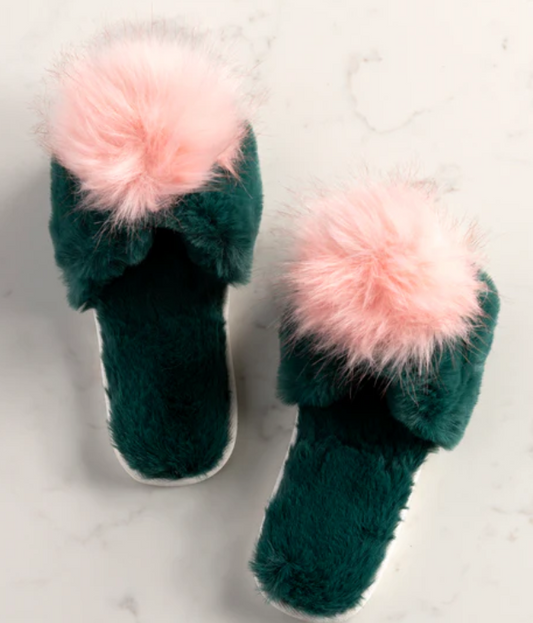 Amor Slippers - Pink & Green