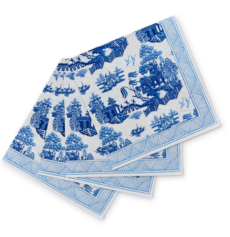 Blue Willow 3-Ply Paper Cocktail Napkin