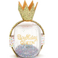 Birthday Queen Double Wall Glitter Stemless Wine Glass and Glitter Crown Headband