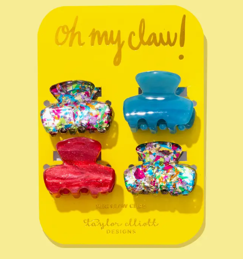 Colorful Confetti Mini Claw Clips